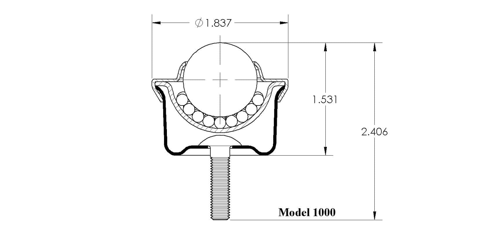 ball transfer unit diagram model 1000